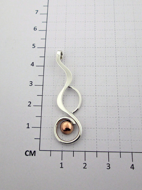 Sterling Silver Silhouette Pendant with Smooth Copper Cap
