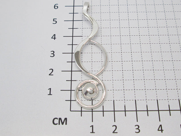 Sterling Silver Spiral Slope Pendant with Half Hammered Bushing