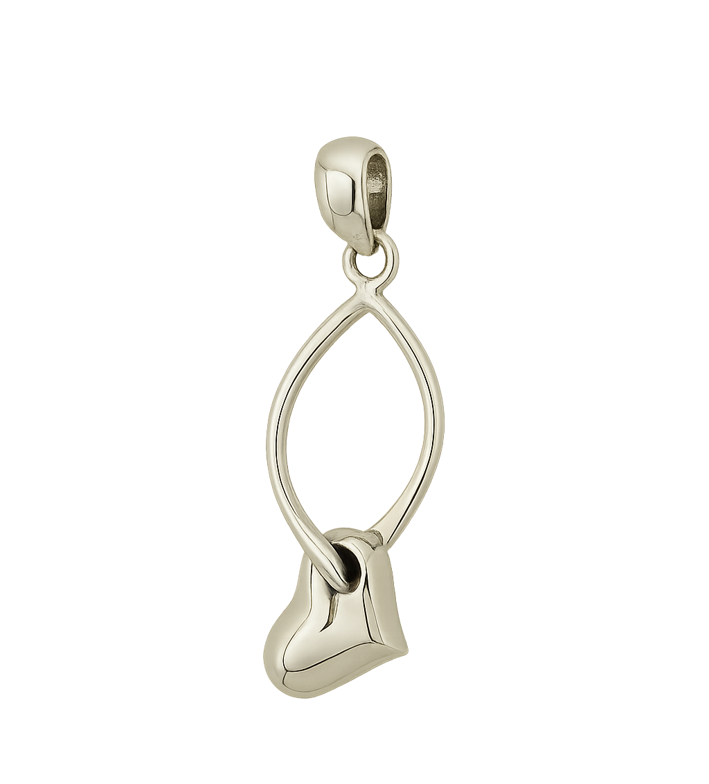 Sterling Silver Silhouette Pendant with Heart
