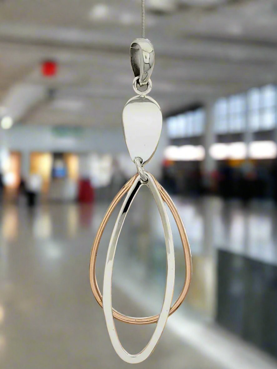 Sterling Silver Movable Almond Drop Earrings with Smooth Finish