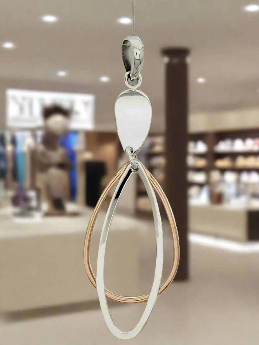 Sterling Silver Movable Almond Drop Earrings with Smooth Finish