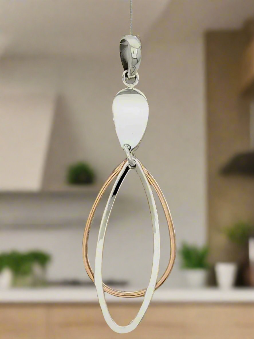 Sterling Silver Movable Almond Drop Earrings with Smooth Finish