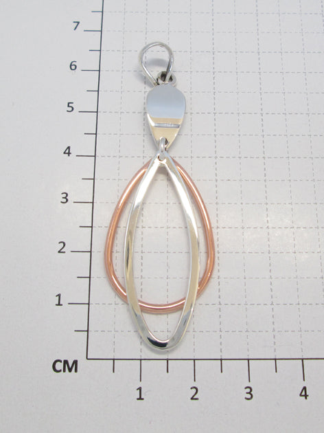 Sterling Silver Movable Almond Drop Earrings with Smooth Finish