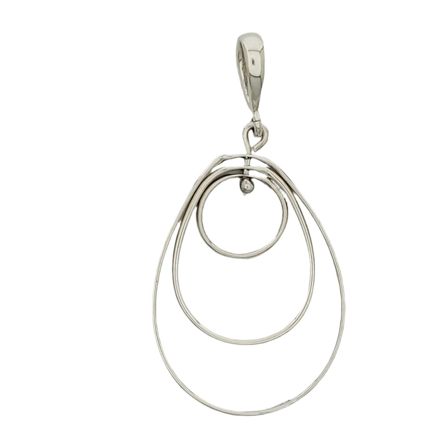 Sterling Silver Movable Drop Pendant with Small Hoop