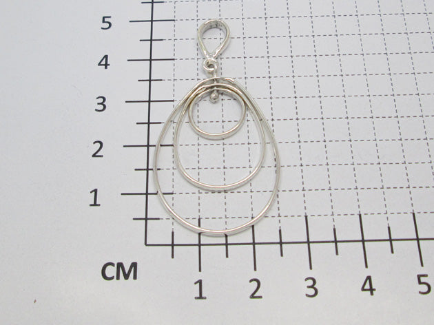 Sterling Silver Movable Drop Pendant with Small Hoop
