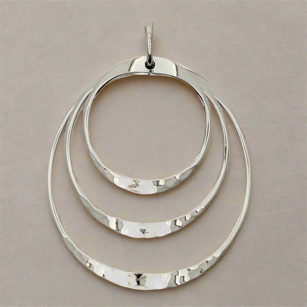 Sterling Silver Hammered Wavy Hoop Earrings
