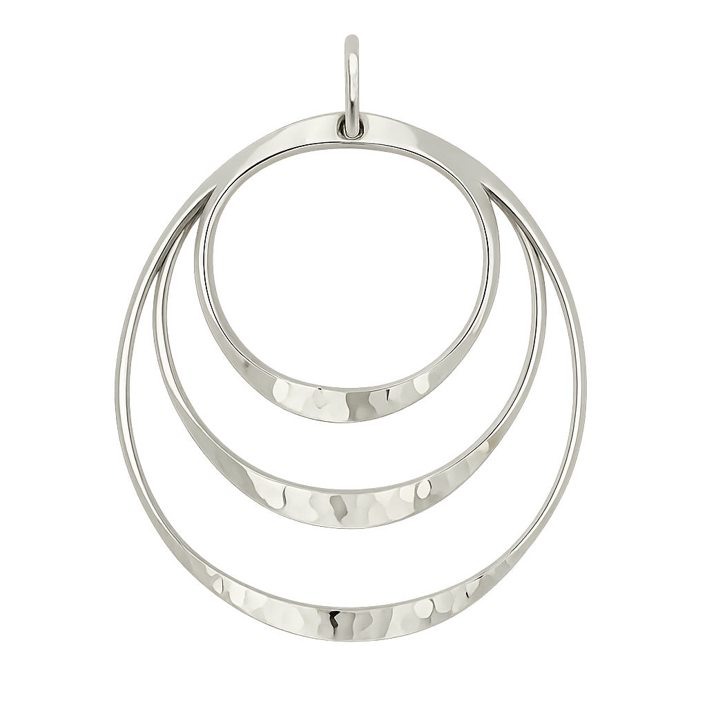 Sterling Silver Hammered Wavy Hoop Earrings