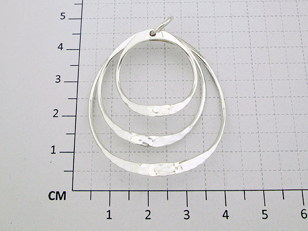 Sterling Silver Hammered Wavy Hoop Earrings