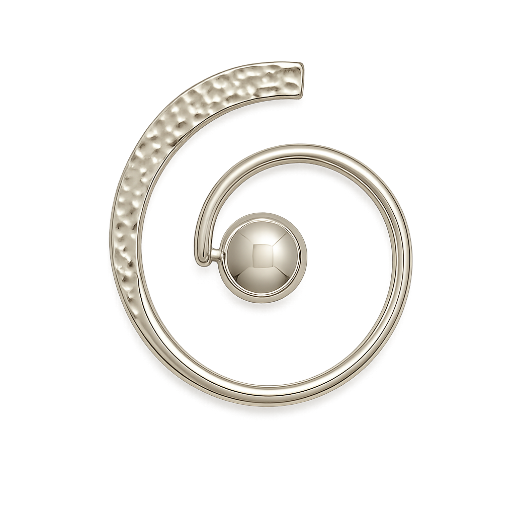Hammered Pendant with Half Cap