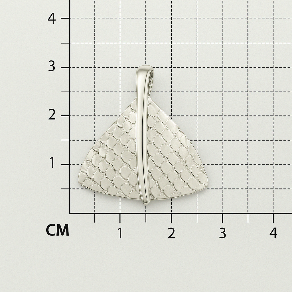 Sterling Silver Sea Inlaid Triangle Pendant with Bar