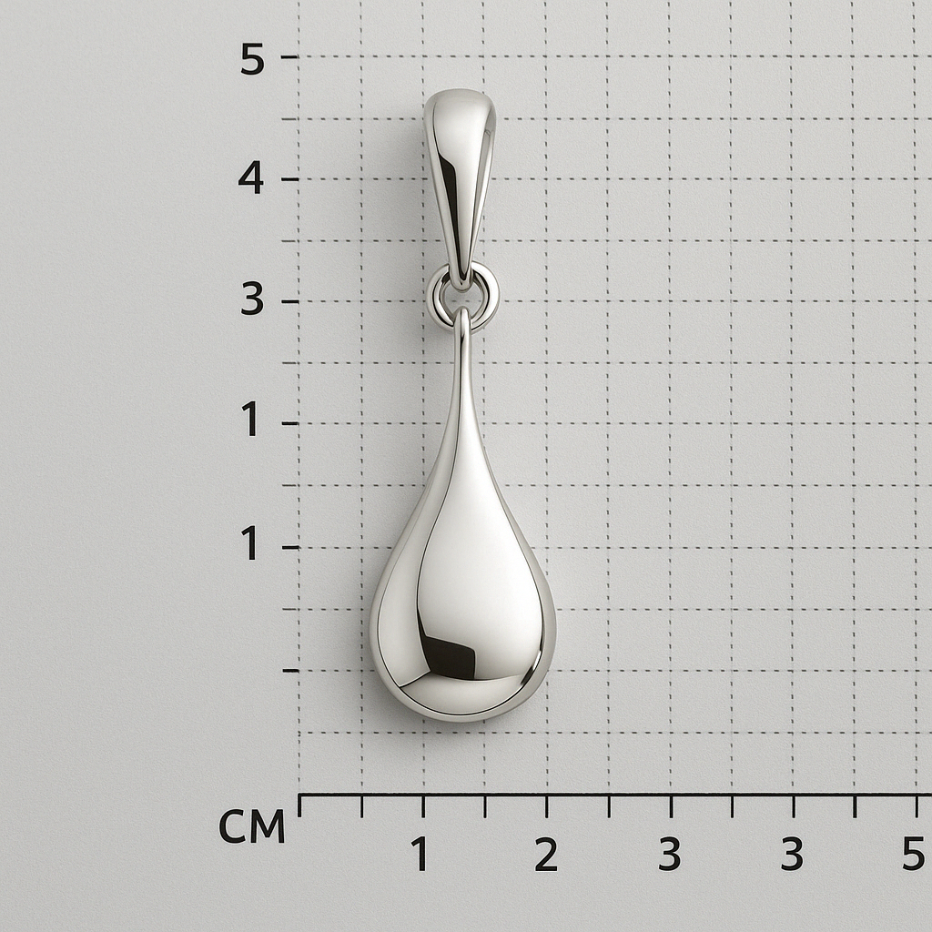 Sterling Silver Pear Pendant with Stick and Bandola