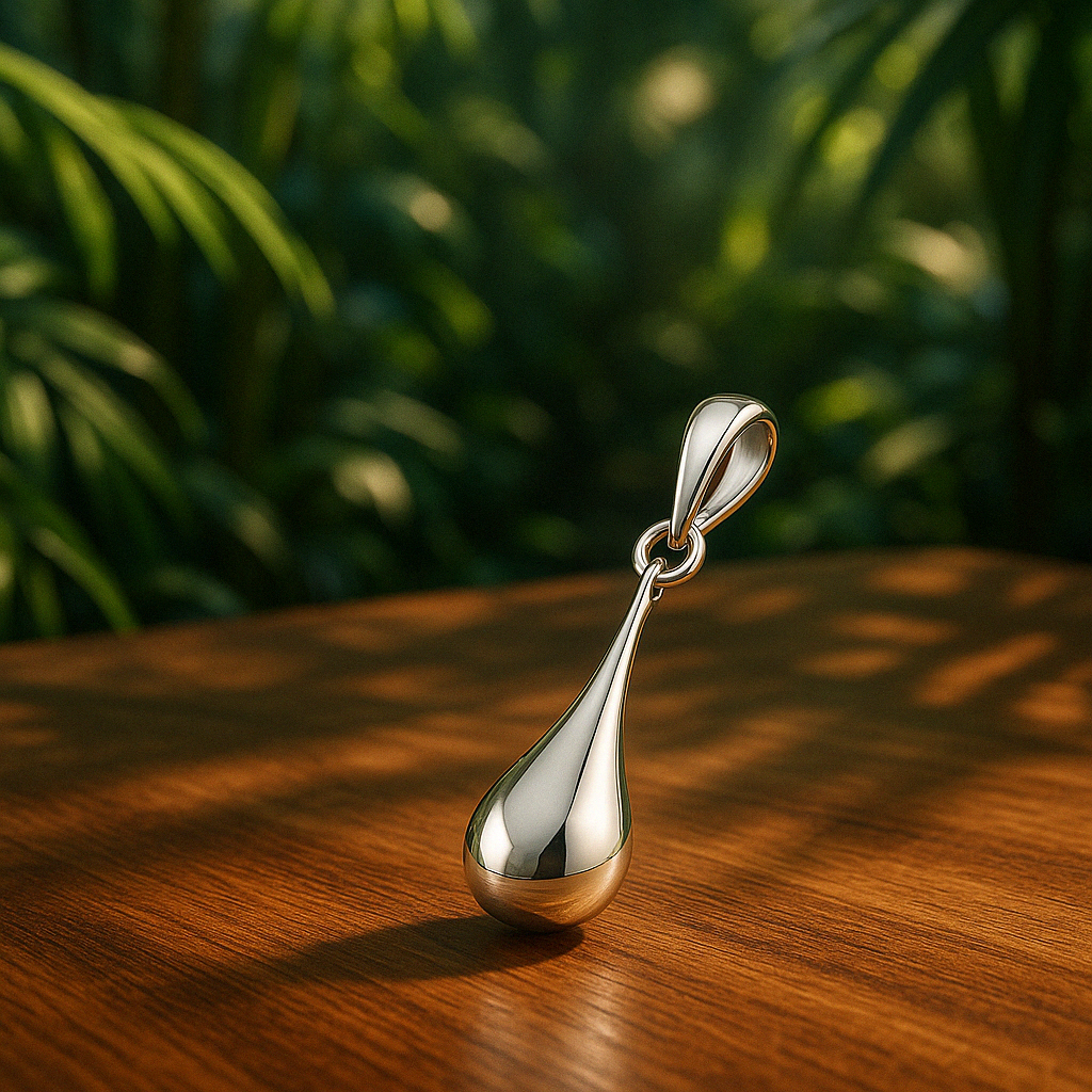 Sterling Silver Pear Pendant with Stick and Bandola