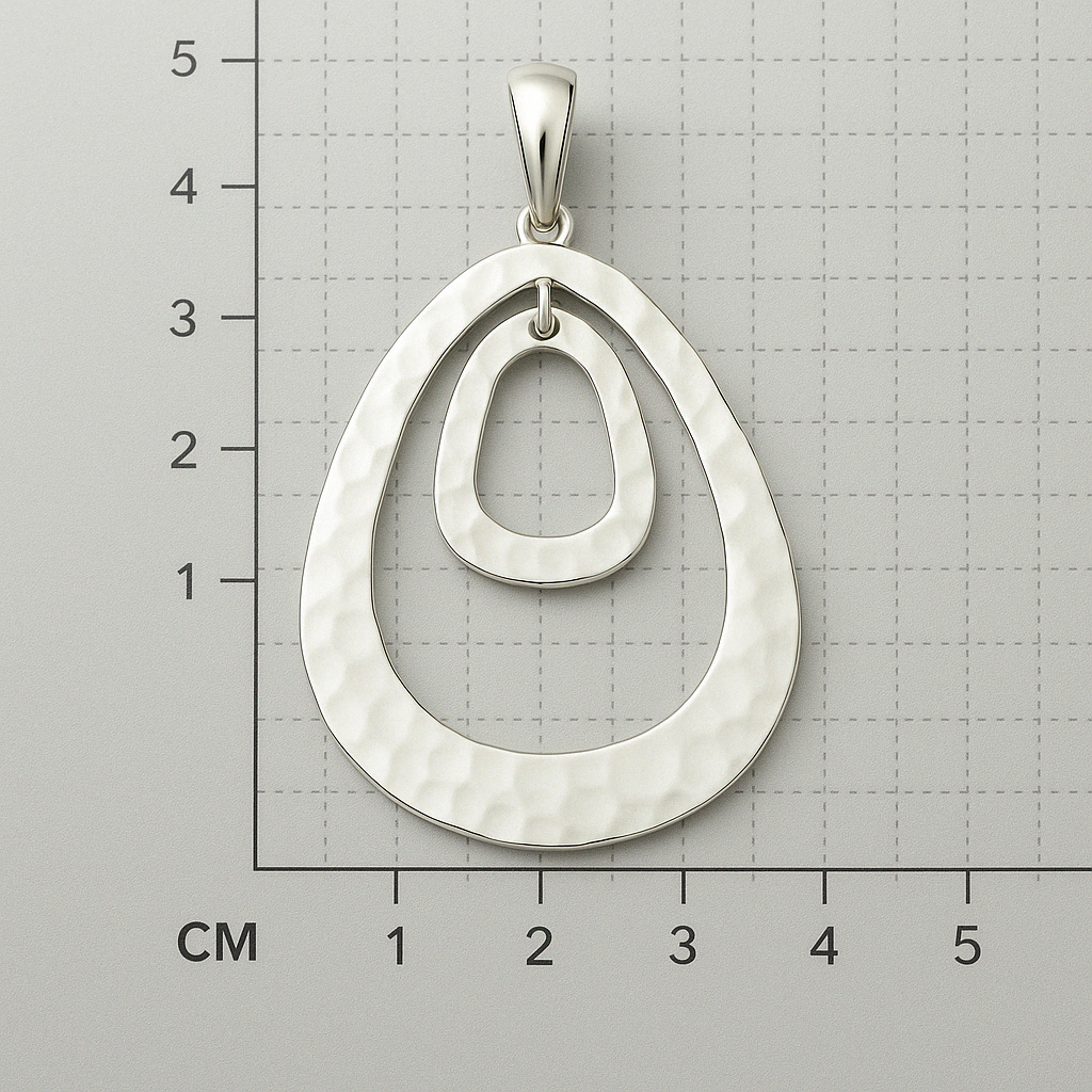Sterling Silver Double Inclined Open Triangle Slope Pendant