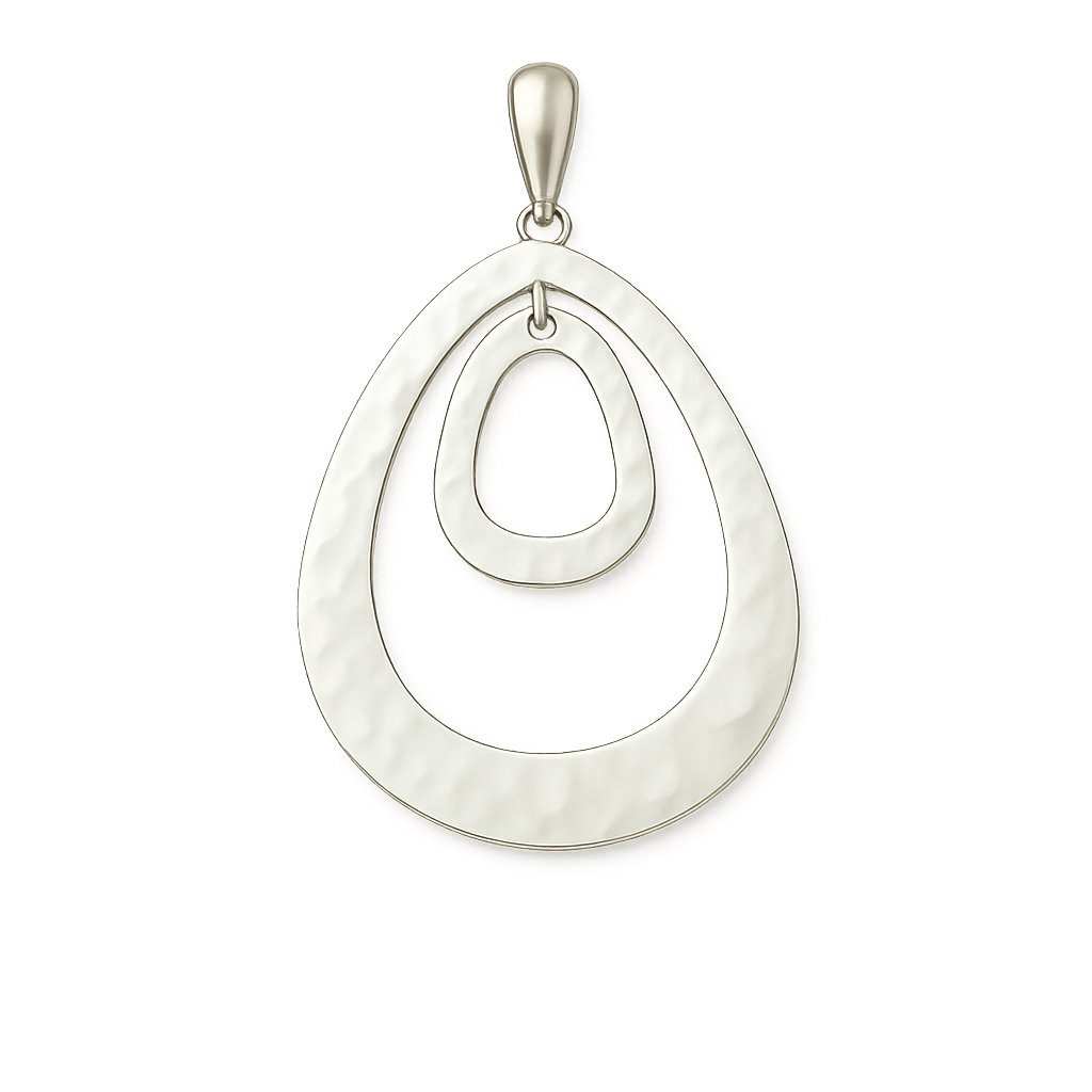 Sterling Silver Double Inclined Open Triangle Slope Pendant