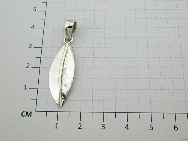 Sterling Silver Hammered Folded Leaf Pendant
