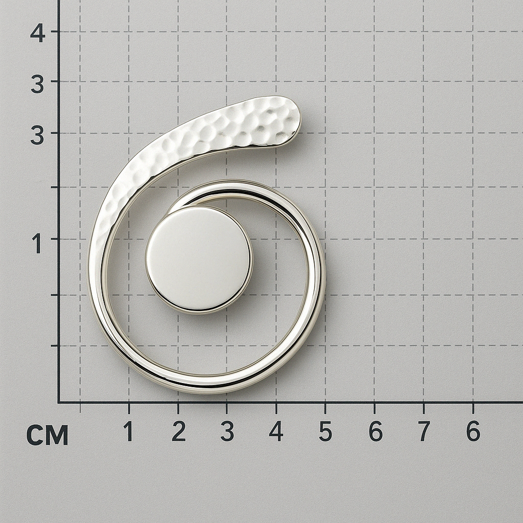 Sterling Silver Hammered Snail Pendant with Cardboard Circle