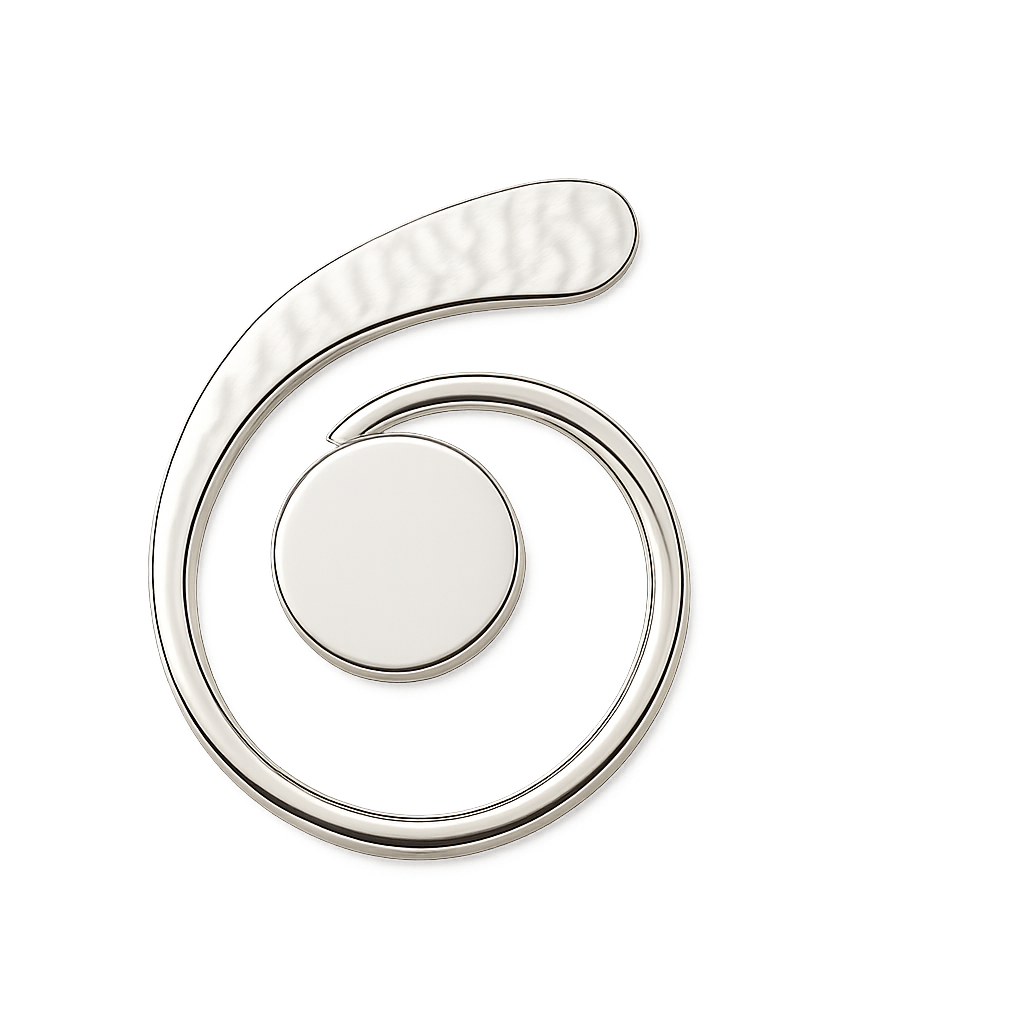 Sterling Silver Hammered Snail Pendant with Cardboard Circle