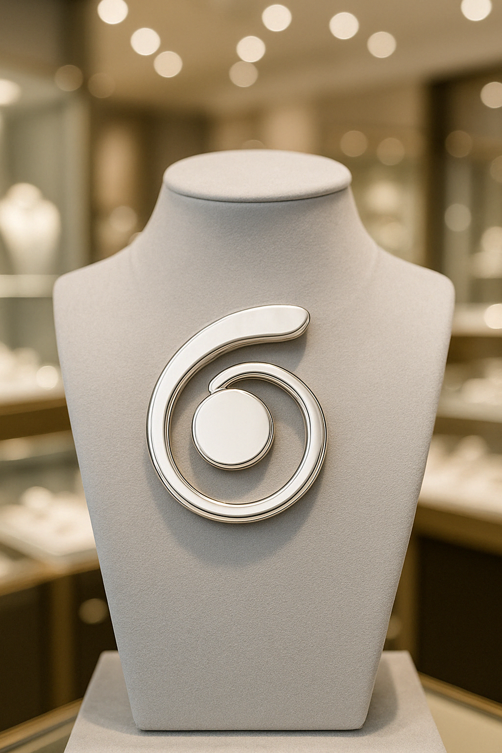 Sterling Silver Hammered Snail Pendant with Cardboard Circle
