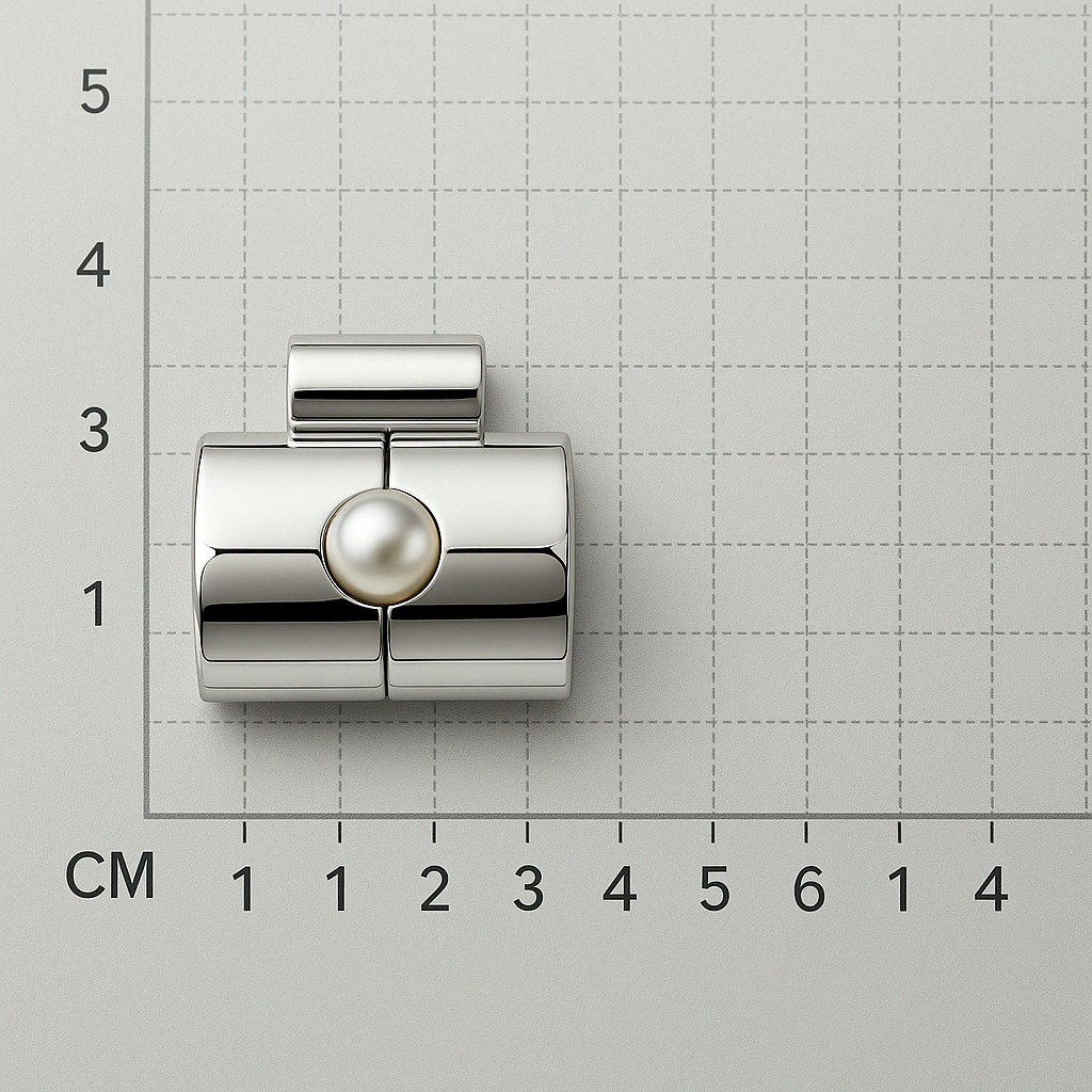 Sterling Silver Square Half-Moon Pendant with Stripe Pearl