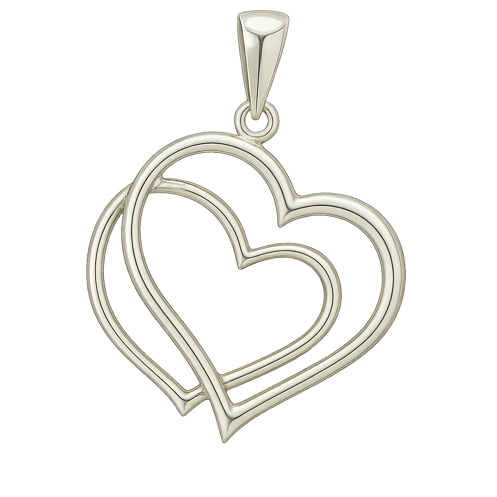 Sterling Silver Double Heart Pendant