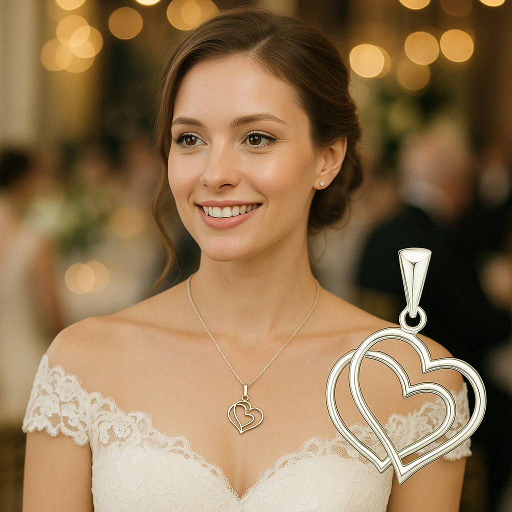 Sterling Silver Double Heart Pendant