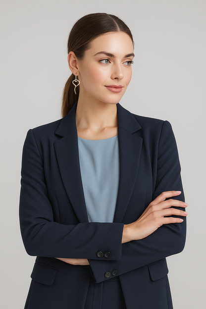 Sterling Silver & Copper Tie Heart Earrings – Two-Tone Elegance