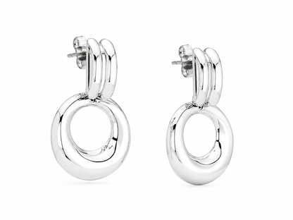 Sterling Silver Smooth Dona Earrings with Double Brightness