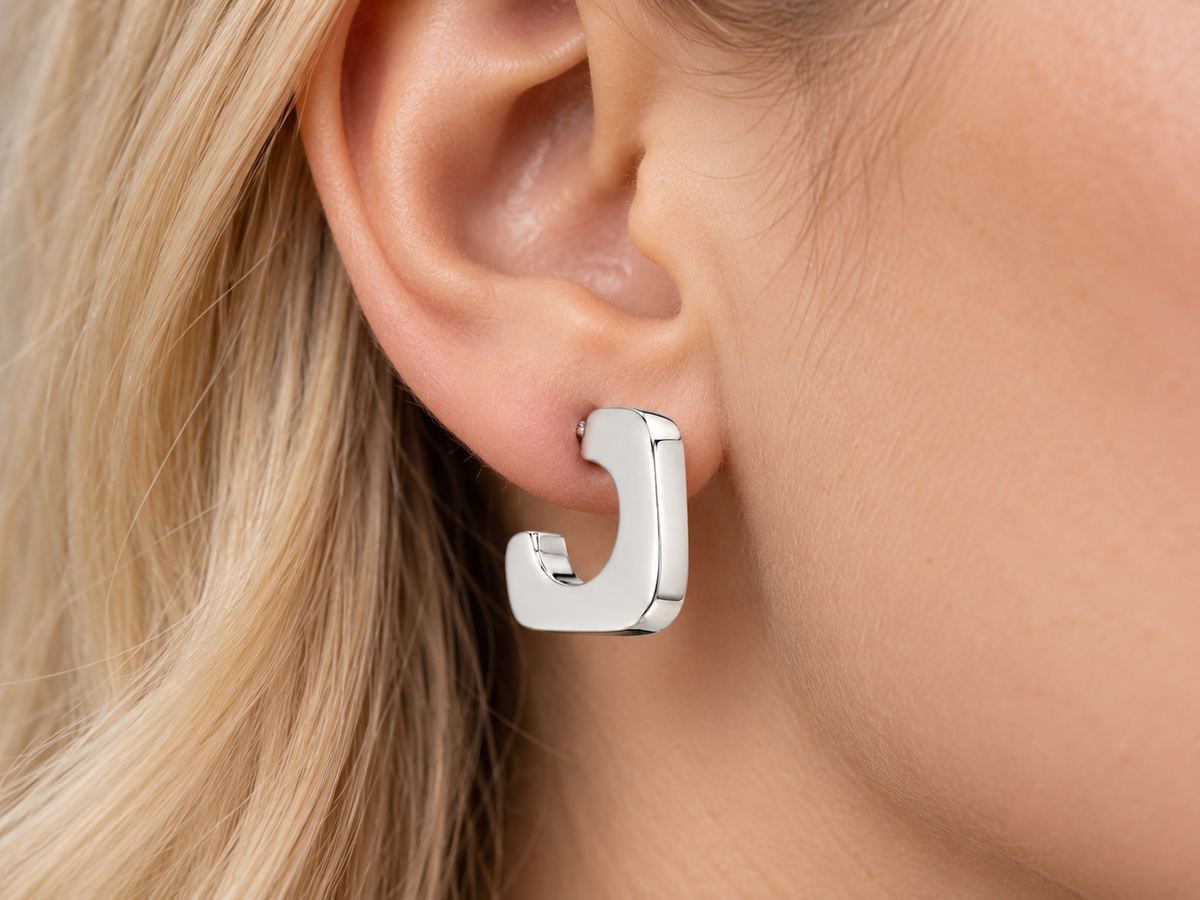 Sterling Silver Smooth Triangular Earrings