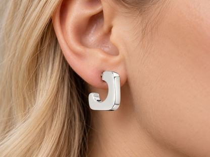 Sterling Silver Smooth Triangular Earrings