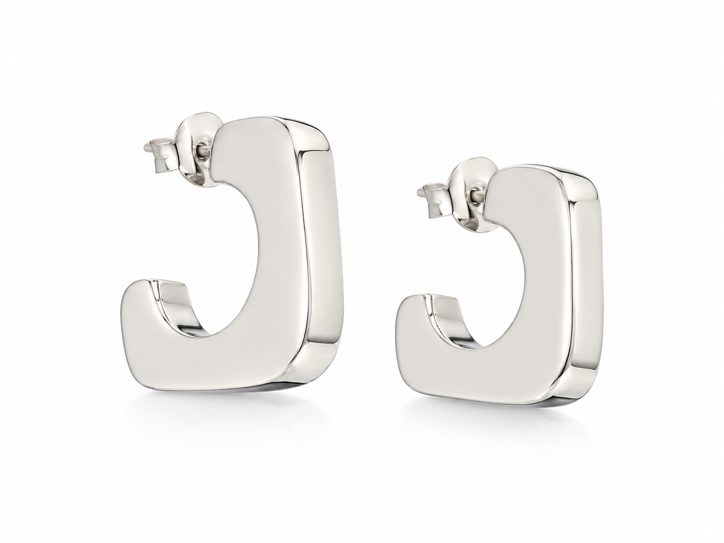 Sterling Silver Smooth Triangular Earrings