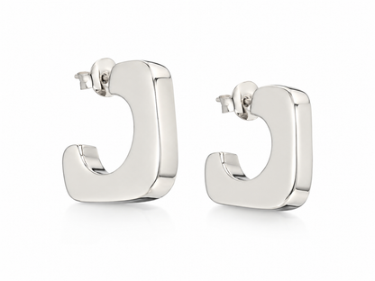 Sterling Silver Smooth Triangular Earrings
