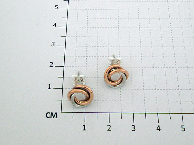 Sterling Silver Boy Linked Two-Tone Hoop Earrings