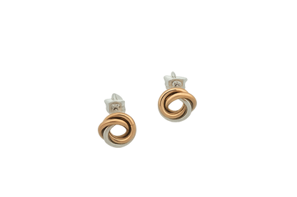 Sterling Silver Boy Linked Two-Tone Hoop Earrings