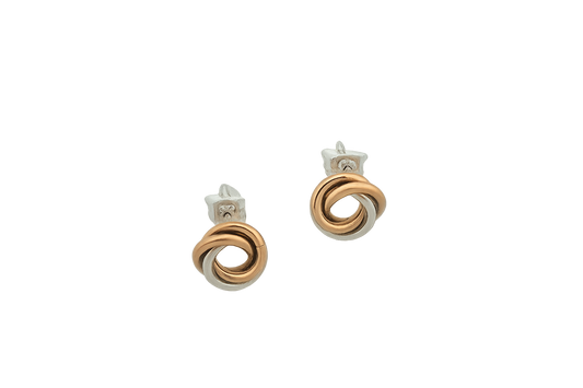 Sterling Silver Boy Linked Two-Tone Hoop Earrings