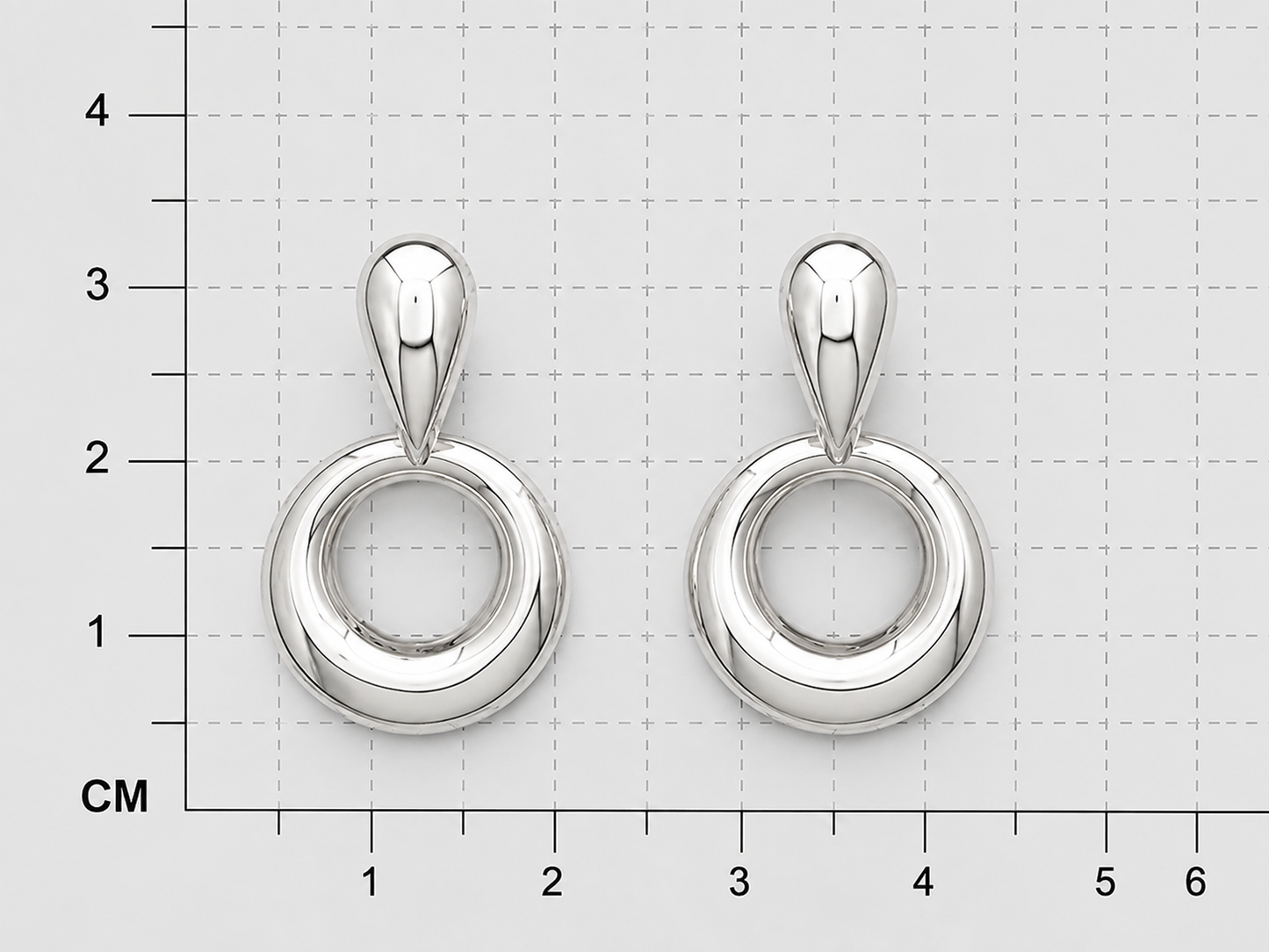 Sterling Silver Dona Earring with Die-Cut Drop