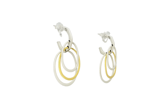 Two-Tone Earrings - Sterling Silver and Tumbaga