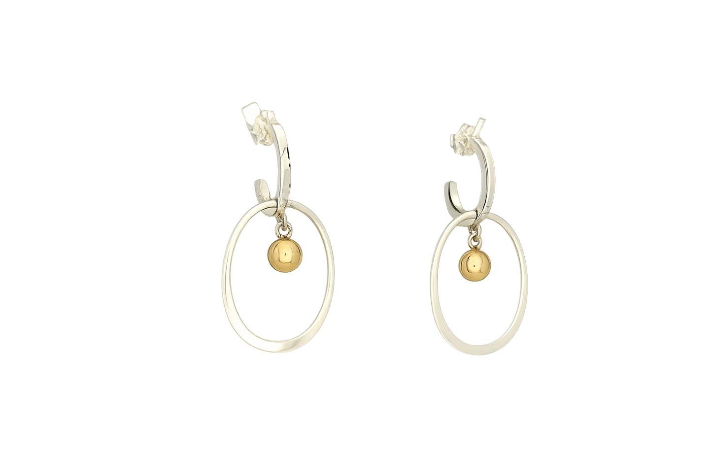 Sterling Silver Filed Arracadita with Ovalo and Movable Balls