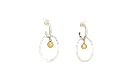 Sterling Silver Filed Arracadita with Ovalo and Movable Balls