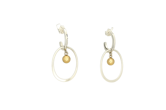 Sterling Silver Filed Arracadita with Ovalo and Movable Balls