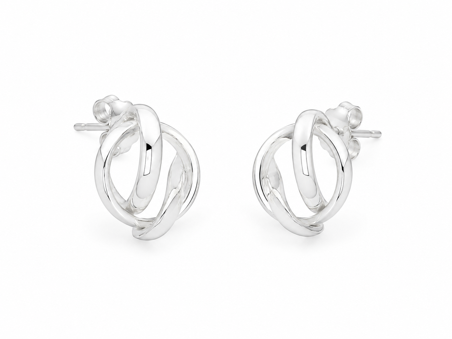 Sterling Silver Half-Round Hoop Earrings