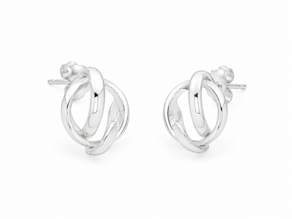 Sterling Silver Half-Round Hoop Earrings