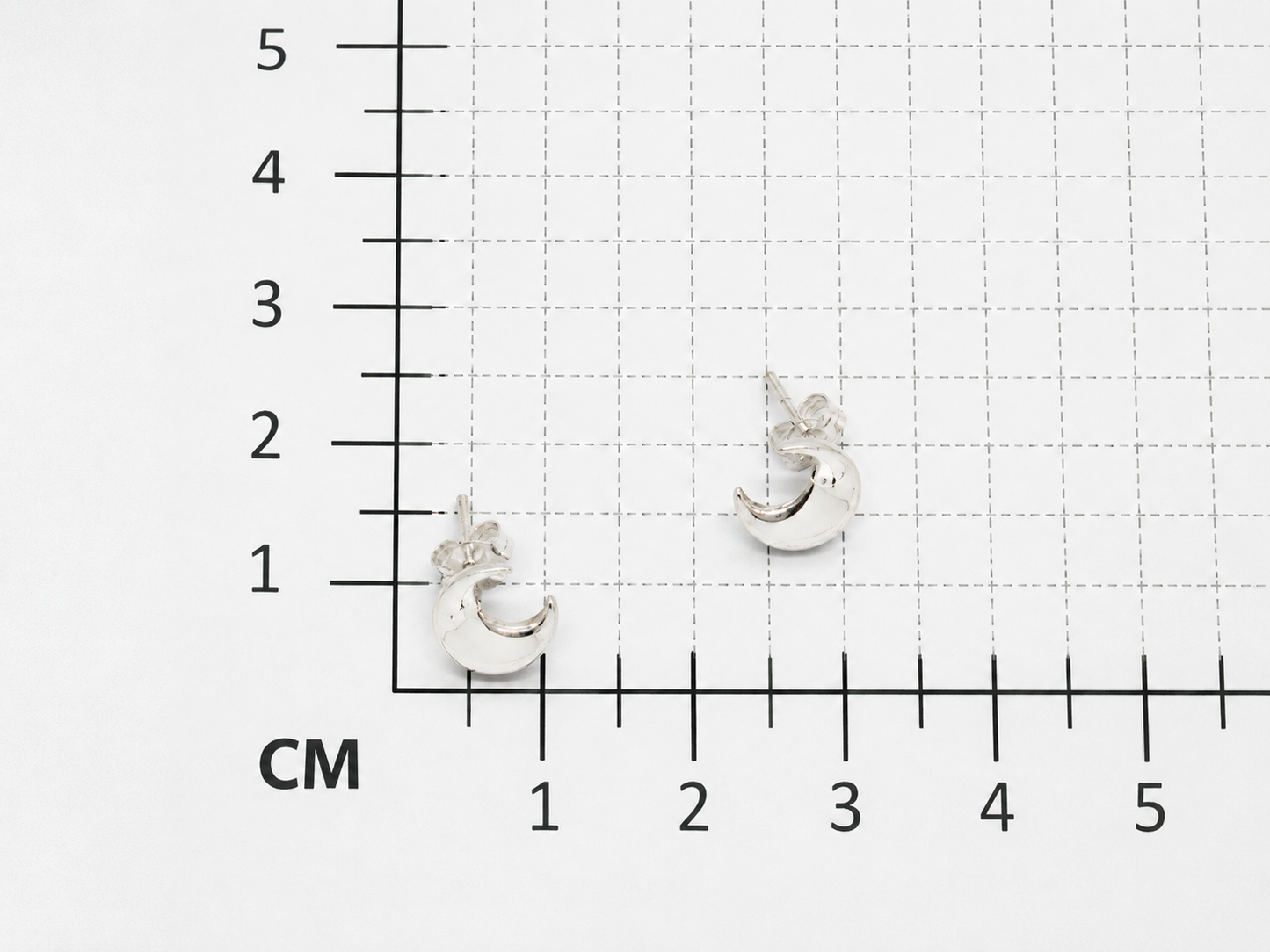 Sterling Silver Mini Gloss Moon Earrings