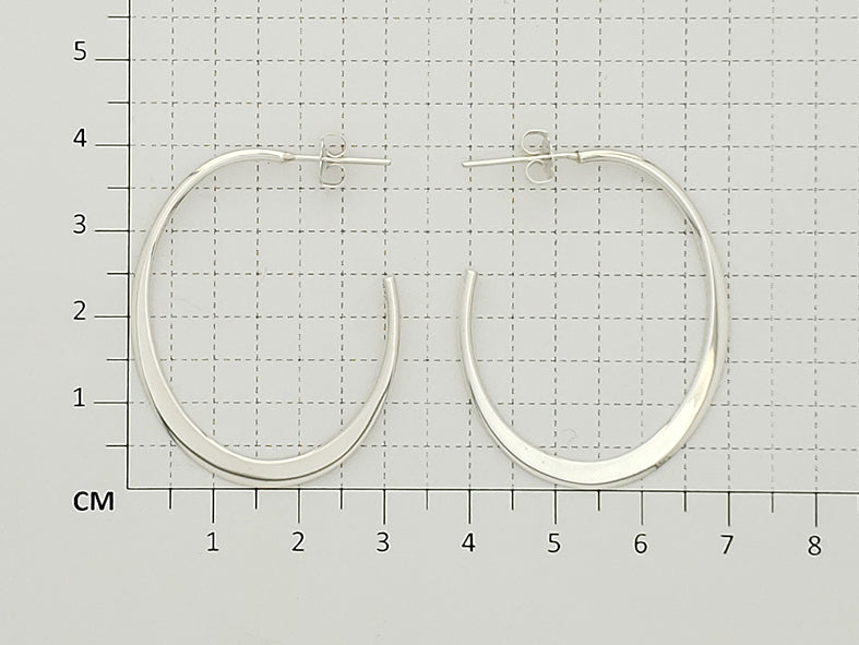 Sterling Silver Smooth Oval Earrings