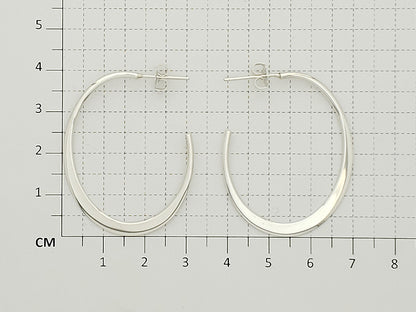 Sterling Silver Smooth Oval Earrings