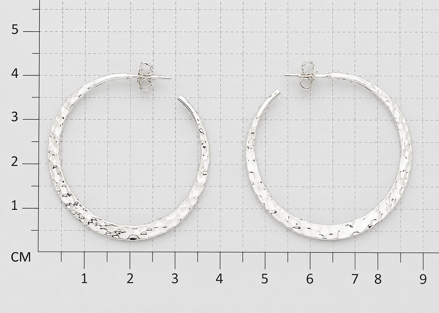 Sterling Silver Smedium Flat Hammered Earrings