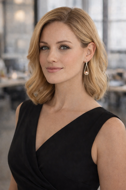 Sterling Silver Half Gloss Cap Earrings copper with Wire Wrap