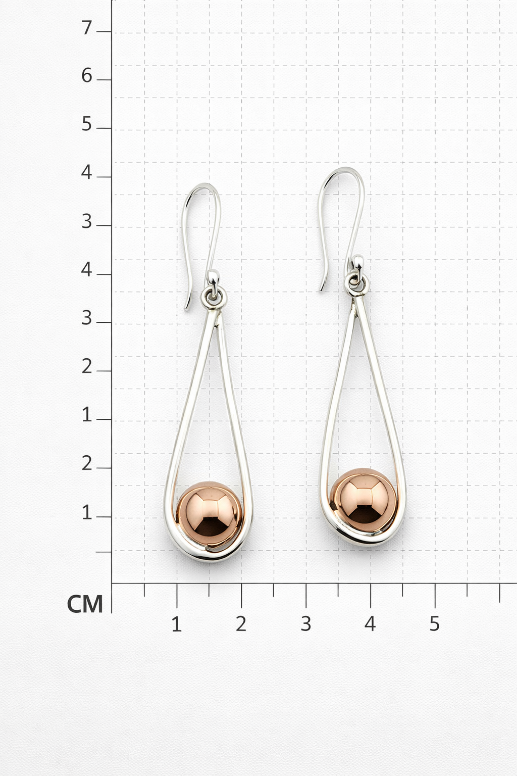 Sterling Silver Half Gloss Cap Earrings copper with Wire Wrap