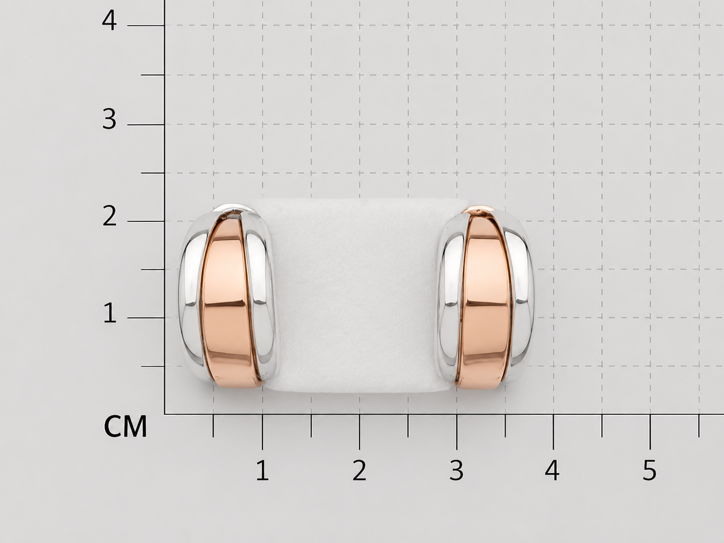 Smooth Sheet Sterling Silver Earrings with Half Round Copper Edges