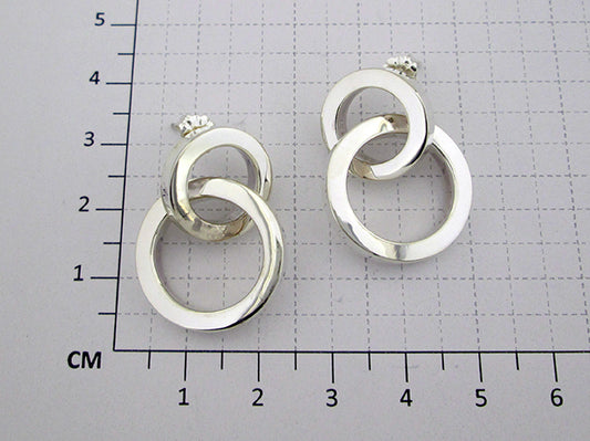 Sterling Silver Small and Large Cardboard Double Hoop Earrings