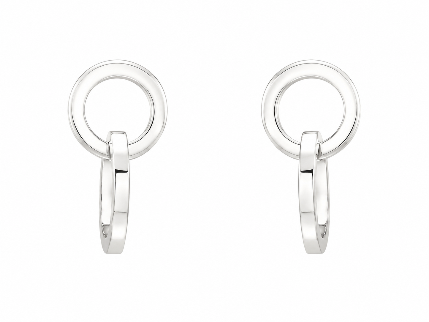 Sterling Silver Small and Large Cardboard Double Hoop Earrings